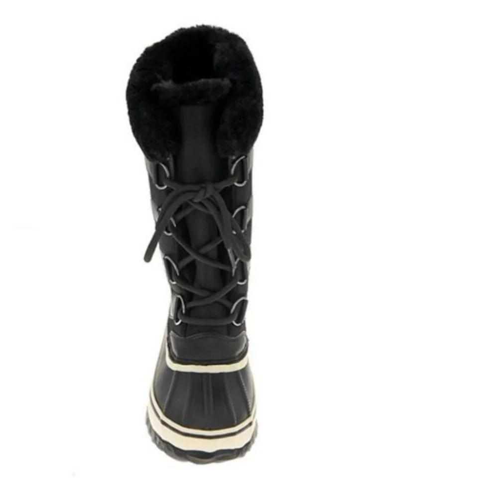NIB NEW JBU Snowy Tall All Weather Boot, Black SZ-8 Faux Fur